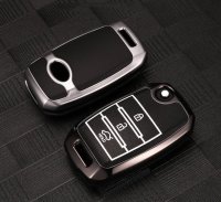 Schutzhülle Cover passend für Kia Autoschlüssel gold mit Leuchtfunktion ohne Batterien HEK18-K3-16