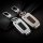 Alu Hartschalen Schlüssel Case passend für Hyundai Autoschlüssel chrom/schwarz HEK2-D3-29