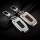 Alu Hartschalen Schlüssel Case passend für Hyundai Autoschlüssel champagner matt/braun HEK2-D3-30