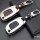Alu Hartschalen Schlüssel Case passend für Hyundai Autoschlüssel chrom/schwarz HEK2-D6-29