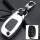 Alu Hartschalen Schlüssel Case passend für Hyundai Autoschlüssel chrom/schwarz HEK2-D6-29