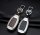Alu Hartschalen Schlüssel Case passend für Hyundai Autoschlüssel chrom/schwarz HEK2-D9-29