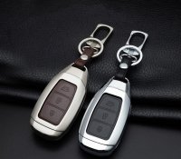 Cover Guscio / Copri-chiave Alluminio compatibile con Hyundai D9 champagne/marrone opaco