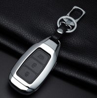 Aluminum key fob cover case fit for Hyundai D9 remote key champagne/brown