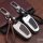 Alu Hartschalen Schlüssel Case passend für Hyundai Autoschlüssel chrom/schwarz HEK2-D4-29