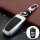 Alu Hartschalen Schlüssel Case passend für Ford Autoschlüssel chrom/schwarz HEK2-F8-29