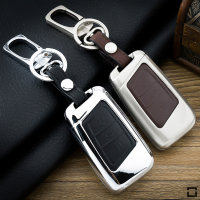 Aluminum key fob cover case fit for Volkswagen, Skoda, Seat V4 remote key chrome/black