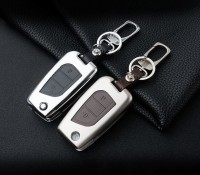 Aluminum key fob cover case fit for Toyota, Citroen, Peugeot T1 remote key chrome/black