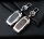 Alu Hartschalen Schlüssel Case passend für Toyota Autoschlüssel chrom/schwarz HEK2-T3-29