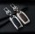 Alu Hartschalen Schlüssel Case passend für Toyota Autoschlüssel chrom/schwarz HEK2-T4-29