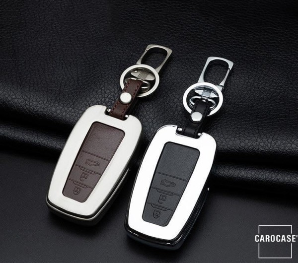 Cover Guscio / Copri-chiave Alluminio compatibile con Toyota T6 cromo/nero