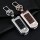 Alu Hartschalen Schlüssel Case passend für Mazda Autoschlüssel chrom/schwarz HEK2-MZ3-29