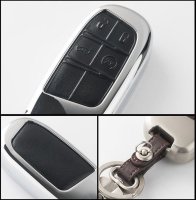 Aluminum key fob cover case fit for Jeep, Fiat J4 remote key chrome/black