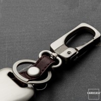 Alu Hartschalen Schlüssel Case passend für Citroen, Peugeot Autoschlüssel chrom/schwarz HEK2-PX1-29