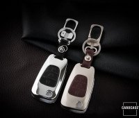Coque de protection en Aluminium pour voiture Hyundai, Kia clé télécommande D5 champagne/brun