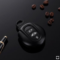Alu Schlüssel Cover für MINI Schlüssel inkl. Lederband  HEK34-MC3 schwarz