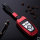 Alu Schlüssel Cover für Ford Schlüssel inkl. Lederband rot HEK34-F8-3