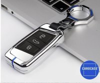 C-LINE Hartschalen Schlüssel Cover passend für Volkswagen, Skoda, Seat Schlüssel anthrazit/blau HEK6-V4-50
