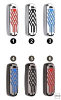 C-LINE Hartschalen Schlüssel Cover passend für Volkswagen, Skoda, Seat Schlüssel anthrazit/blau HEK6-V4-50