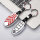 C-LINE Hartschalen Schlüssel Cover passend für Nissan Schlüssel chrom/rot HEK6-N5-47