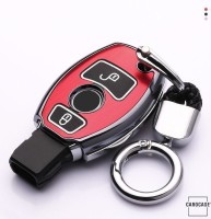 Coque de protection en plastique pour voiture Mercedes-Benz clé télécommande M6 rouge
