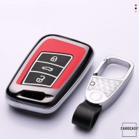 Coque de protection en plastique pour voiture Volkswagen, Skoda, Seat clé télécommande V4 rouge
