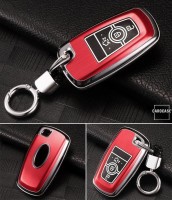 Hartschalen Schlüssel Cover passend für Ford Autoschlüssel mit Leuchtfunktion rot HEK19-F8-3
