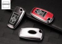Hartschalen Schlüssel Cover passend für Ford Autoschlüssel mit Leuchtfunktion rot HEK19-F8-3