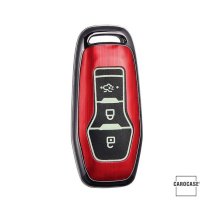 Hartschalen Schlüssel Cover passend für Ford Autoschlüssel mit Leuchtfunktion schwarz HEK19-F3-1