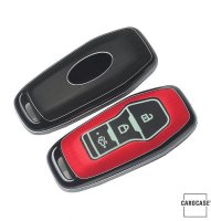 Hartschalen Schlüssel Cover passend für Ford Autoschlüssel mit Leuchtfunktion rot HEK19-F3-3