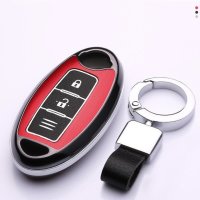 Hartschalen Schlüssel Cover passend für Nissan Autoschlüssel mit Leuchtfunktion rot HEK19-N5-3
