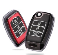 Coque de protection en plastique pour voiture Kia clé télécommande K3 rouge