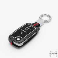 Aluminum key fob cover case fit for Volkswagen, Skoda, Seat V2 remote key black