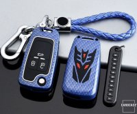 Cover Guscio / Copri-chiave Alluminio compatibile con Opel OP6 blu