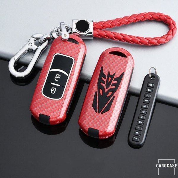 Aluminum key fob cover case fit for Mazda MZ1 remote key red