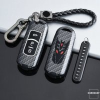 Nachleuchtende Schlüssel Cover passend für Mazda Autoschlüssel schwarz HEK20-MZ2-1
