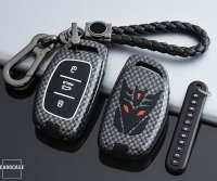 Nachleuchtende Schlüssel Cover passend für Hyundai Autoschlüssel schwarz HEK20-D1-1