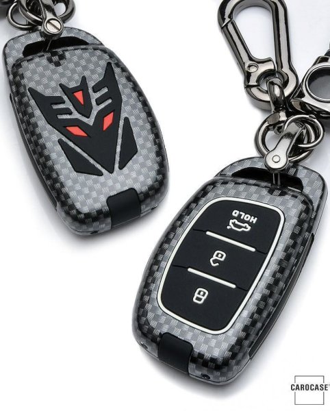 Nachleuchtende Schlüssel Cover passend für Hyundai Autoschlüssel schwarz HEK20-D2-1