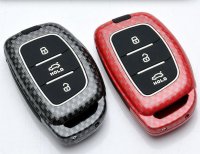 Cover Guscio / Copri-chiave Alluminio compatibile con Hyundai D2 nero
