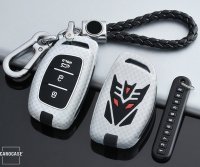 Nachleuchtende Schlüssel Cover passend für Hyundai Autoschlüssel weiß HEK20-D2-19