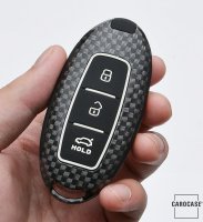 Aluminum key fob cover case fit for Nissan N6 remote key black