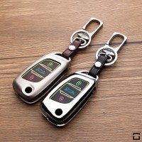 Aluminum key fob cover case fit for Citroen, Peugeot P1 remote key chrome/black