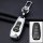 Alu Hartschalen Schlüssel Cover passend für Ford Autoschlüssel mit Leuchtfunktion champagner matt/braun HEK17-F2-30