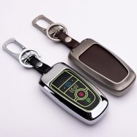 Aluminum key fob cover case fit for Ford F9 remote key chrome/black