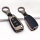 Aluminium, Leder Schlüssel Cover passend für Audi Schlüssel anthrazit/blau HEK15-AX3-32