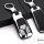 Aluminium, Leder Schlüssel Cover passend für Audi Schlüssel chrom/schwarz HEK15-AX6-29