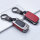 Schlüsselhülle Cover (HEK15) passend für Volkswagen, Skoda, Seat Schlüssel inkl. Karabiner - anthrazit/rot