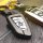 Aluminium, Leder Schlüssel Cover passend für BMW Schlüssel chrom/rot HEK15-B6-47