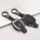 Aluminium, Leder Schlüssel Cover passend für Mercedes-Benz Schlüssel anthrazit/schwarz HEK15-M7-51