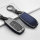 Aluminium, Leder Schlüssel Cover passend für Mercedes-Benz Schlüssel anthrazit/blau HEK15-M9-32